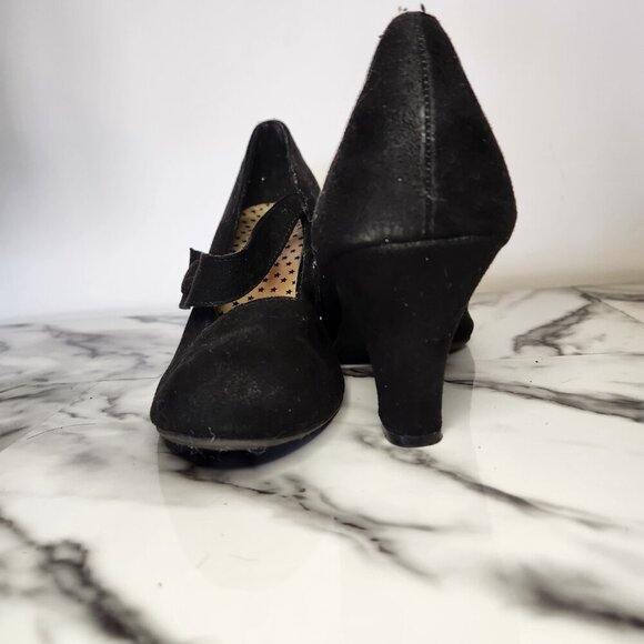 AMERICAN EAGLE WOMENS VELVET OR SUEDE HIGH HEELS WITH STAR PATTERNS - Picture 4 of 15